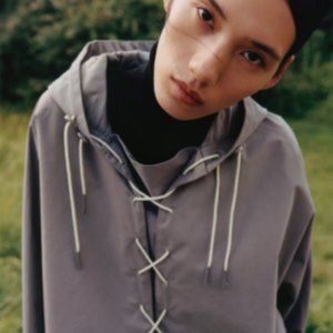 Barbour X ALEXA CHUNG Tonal Pip Parka / Anorak in Zinc MSRP $450 Limited Edition